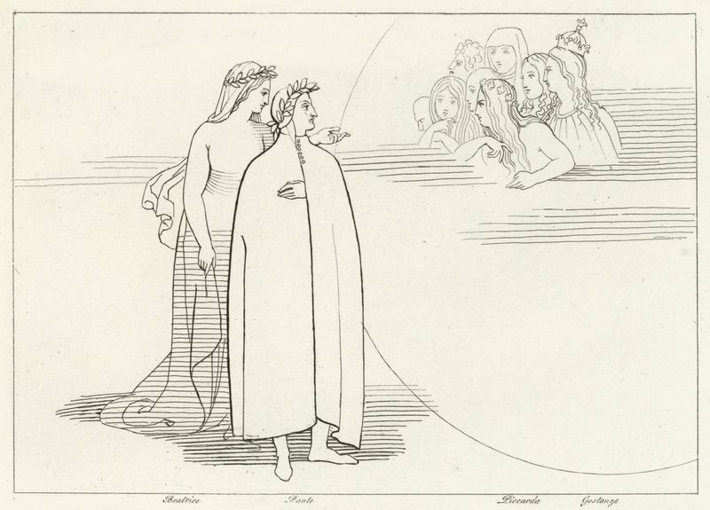 Bewohner des Mondes, Paradies, Gesang 3 (Gravur) von John (after) Flaxman