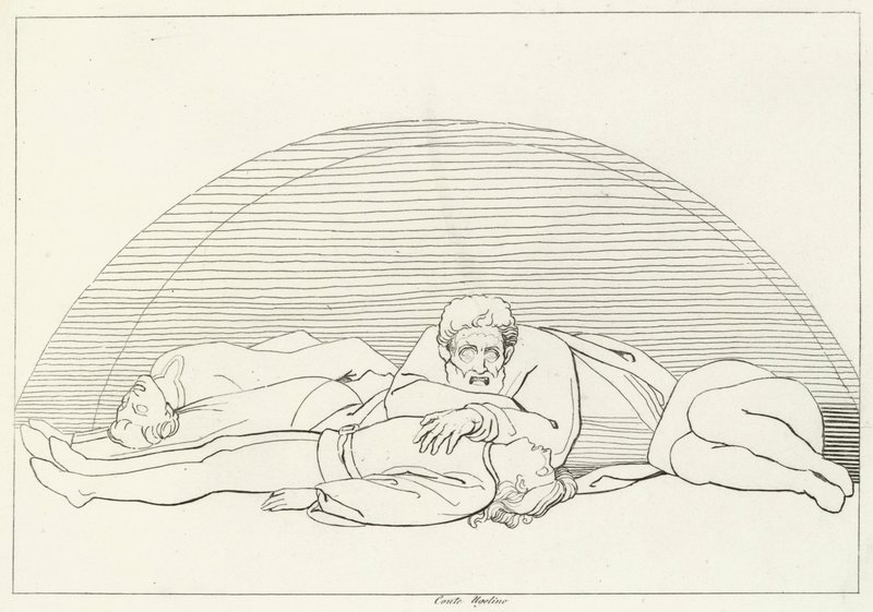 Der Tod von Ugolino, Inferno, Gesang 33 (Gravur) von John (after) Flaxman