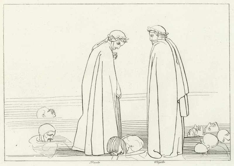 Der gefrorene See, Inferno, Gesang 32 (Gravur) von John (after) Flaxman