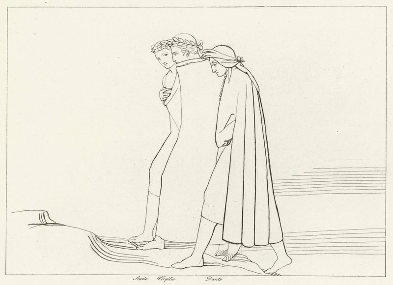 Das Treffen mit Statius, Fegefeuer, Gesang 21 (Gravur) von John (after) Flaxman