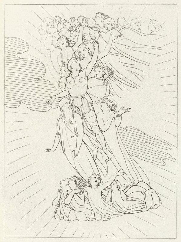 Der Planet Jupiter, Paradies, Gesang 18 (Gravur) von John (after) Flaxman