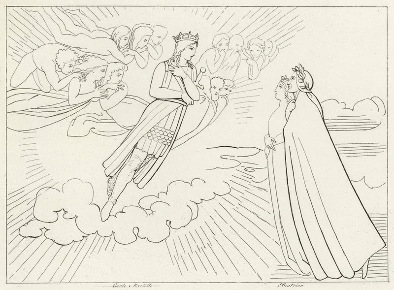 Der Planet Venus, Paradies, Gesang 8 (Gravur) von John (after) Flaxman
