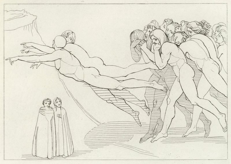 Das Reich des Egoismus, Fegefeuer, Gesang 18 (Gravur) von John (after) Flaxman