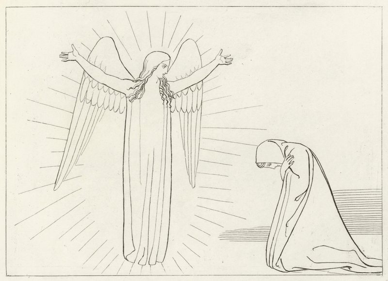 Die Begrüßung, Fegefeuer, Gesang 10 (Gravur) von John (after) Flaxman