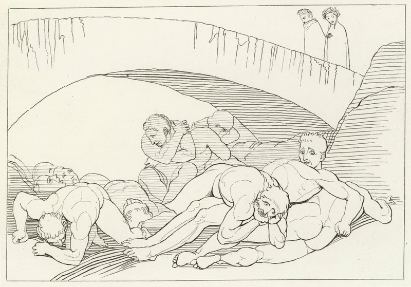 Das Tal der Krankheit, Inferno, Gesang 29 (Gravur) von John (after) Flaxman