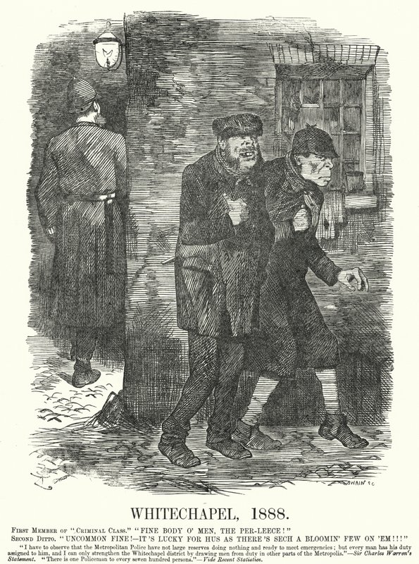 Karikatur von Punch: Whitechapel von John (after) Tenniel