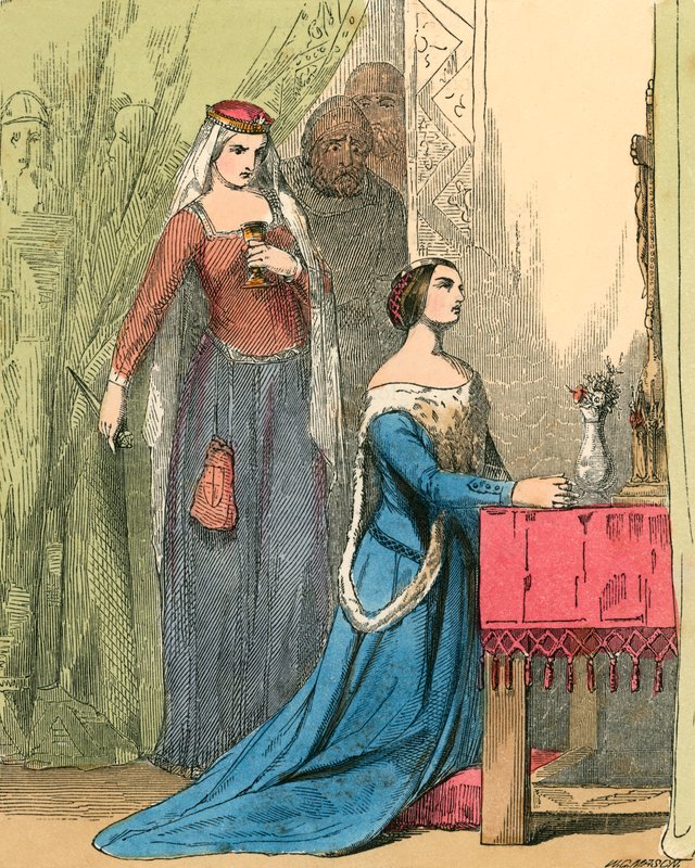 Die Königin bietet Fair Rosamond das Gift an von John Absolon