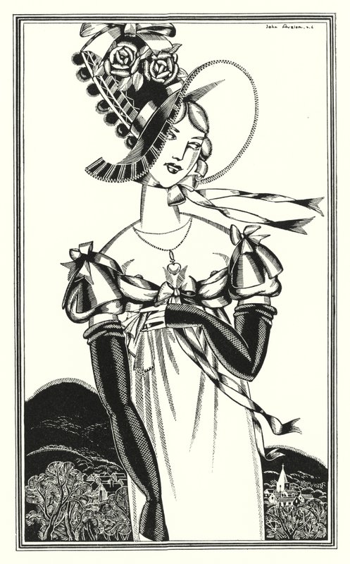 Illustration für Don Juan von Lord Byron: Ein Hut, den das schöne Geschlecht trägt von John Austen