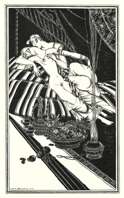 Illustration für Don Juan von Lord Byron: Haidee und Juan waren nicht verheiratet, die Schuld lag bei ihnen, nicht bei mir von John Austen