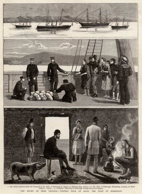 Die Linderung der irischen Not, Besuchstour von HRH dem Herzog von Edinburgh von John Charles Dollman