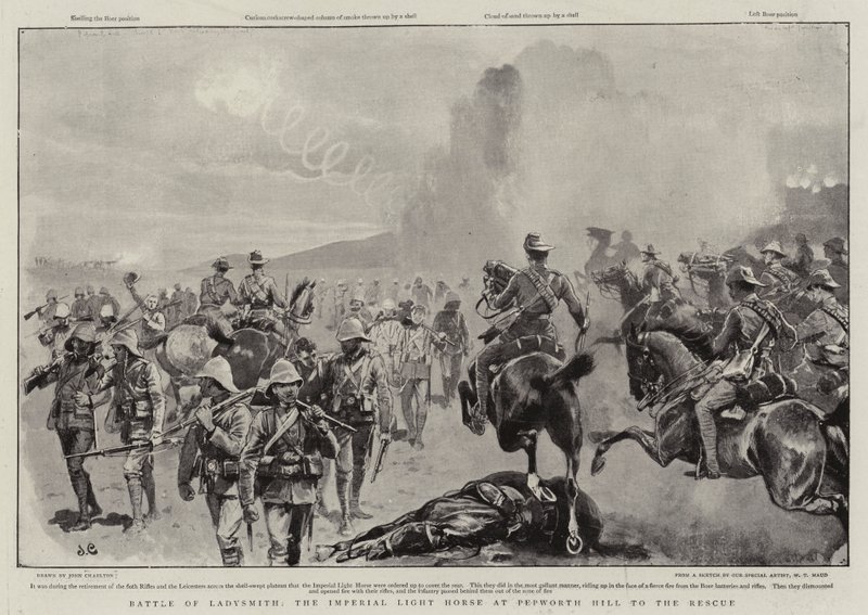 Schlacht von Ladysmith, das Imperial Light Horse am Pepworth Hill zur Rettung von John Charlton