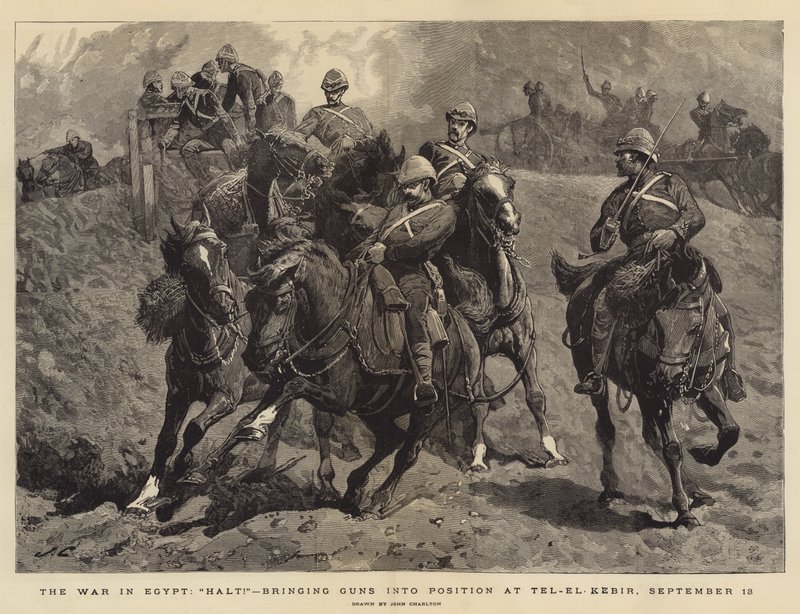 Der Krieg in Ägypten, Halt!, Kanonen in Stellung bringen bei Tel-el-Kebir, 13. September von John Charlton