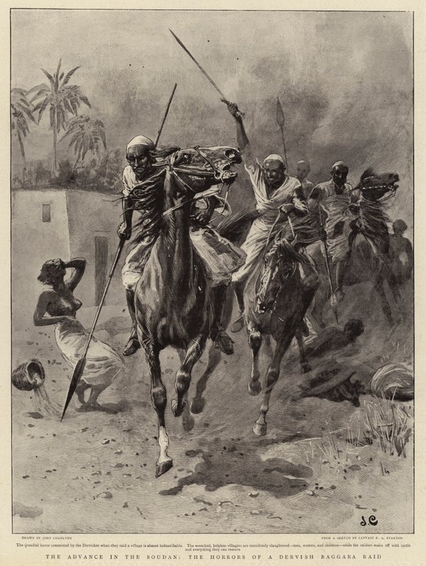 Der Vormarsch im Sudan, die Schrecken eines Dervisch-Baggara-Überfalls von John Charlton
