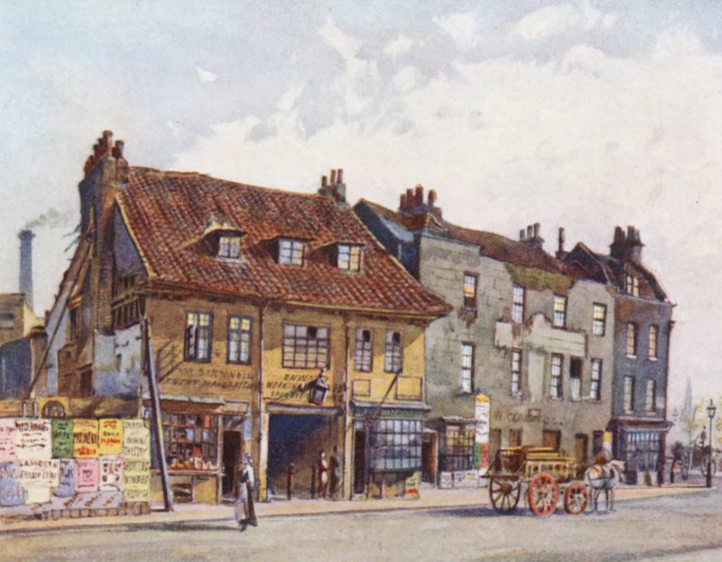 Verlorenes London: Häuser auf der Westseite der Church Street, Lambeth von John Crowther