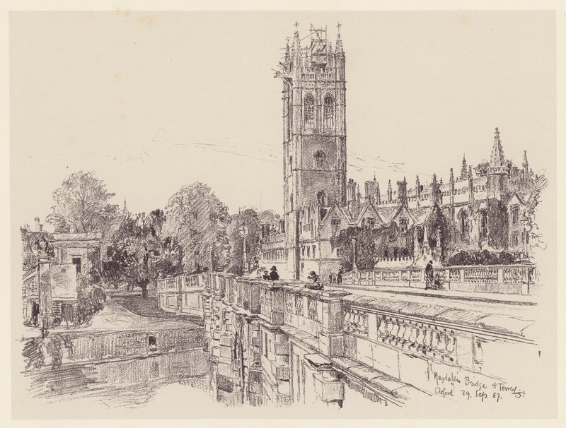 Magdalen College von der Brücke von John Fulleylove