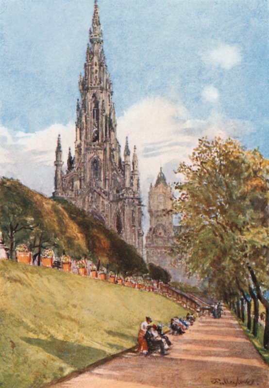 Sir Walter Scotts Denkmal vom East Princes Street Gardens von John Fulleylove
