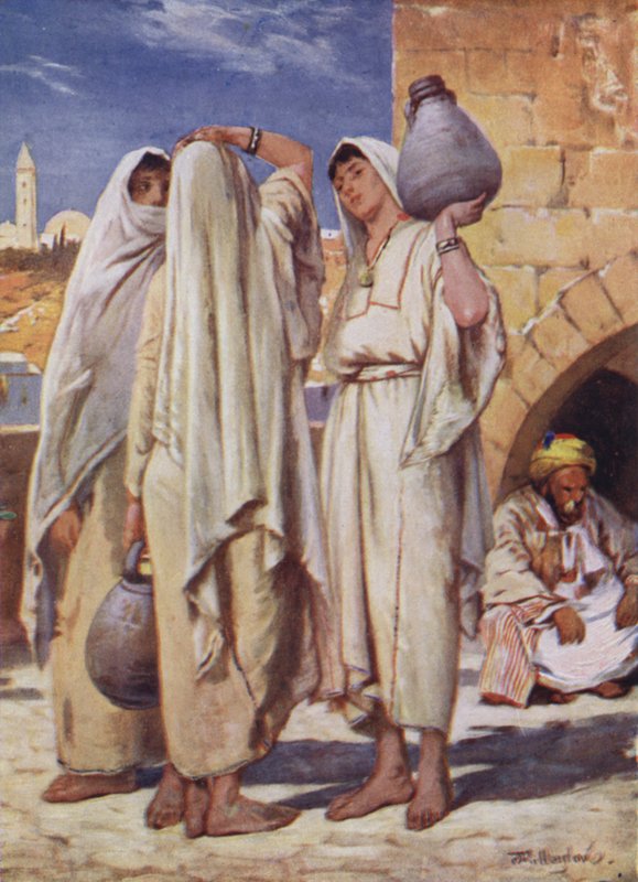 Das Heilige Land: Syrische Frauen an einem Brunnen von John Fulleylove