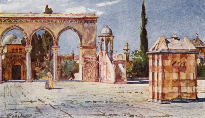 Die Sommerkanzel, von der Südveranda der Omar-Moschee (Felsendom) von John Fulleylove