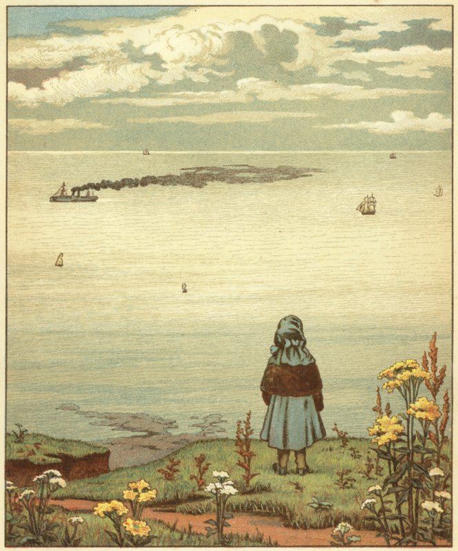 Mädchen, das aufs Meer blickt von John George (after) Sowerby
