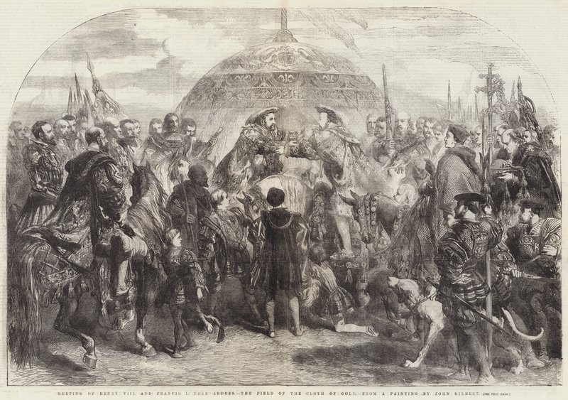 Treffen von Heinrich VIII. und Franz I. in der Nähe von Ardres, das Feld des Goldenen Tuchs von John Gilbert