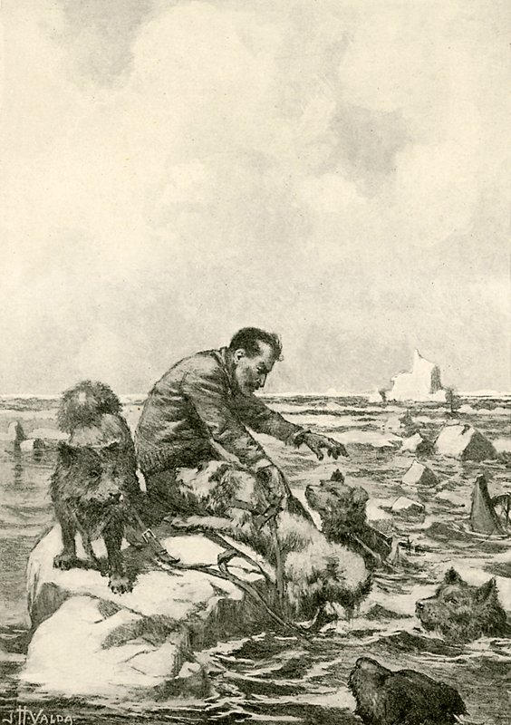 Dr. Grenfell treibt auf einer Eisscholle von John Harris Valda