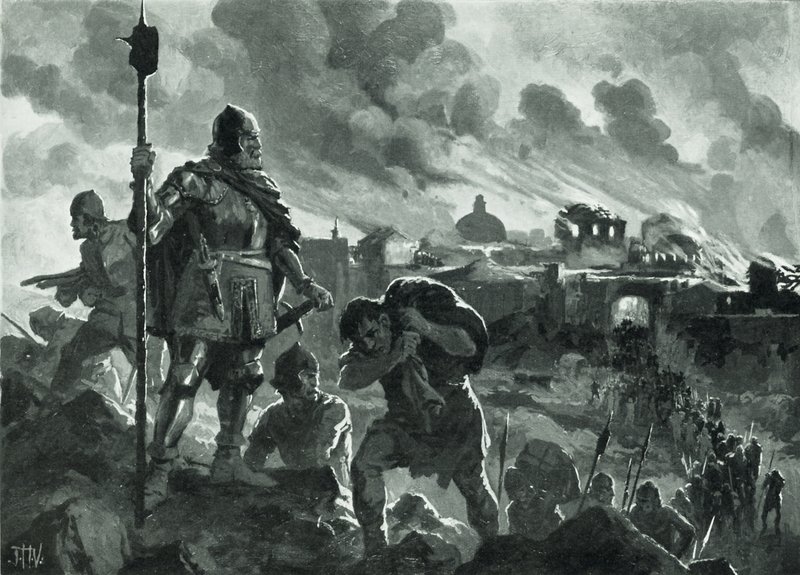 Iwan der Schwarze setzt Zhabliak in Brand, 1484 von John Harris Valda