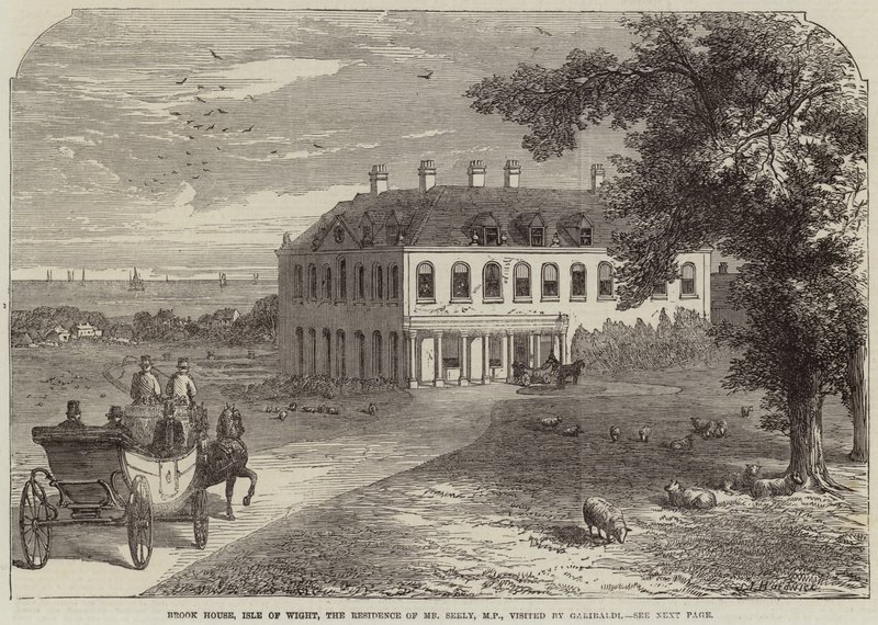 Brook House, Isle of Wight, die Residenz von Mr. Seely, MP, besucht von Garibaldi von John Jessop Hardwick