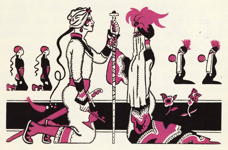 Verzierung für Die Geschichte von Aladdin und der Wunderlampe (Farblithografie) von John Kettelwell