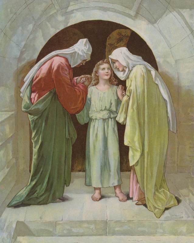 Josef und Maria finden Jesus im Tempel von John Lawson