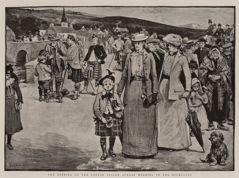 Die Eröffnung der Moorhuhnsaison, Sonntagmorgen in den Highlands von John Robertson Reid