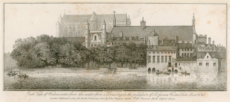 Ostansicht von Westminster vom Wasser aus von John Thomas Smith