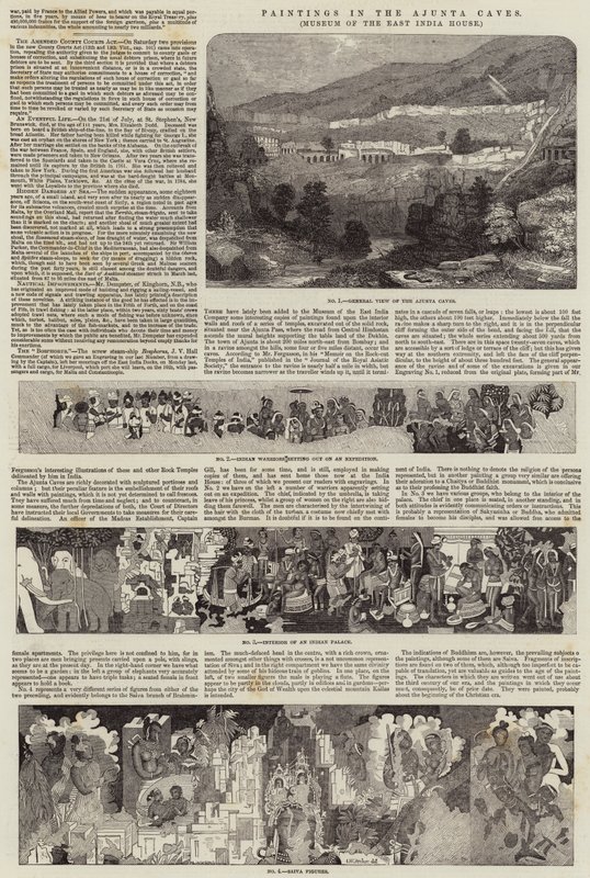 Gemälde in den Ajunta-Höhlen, Museum des East India House von John Wykeham Archer