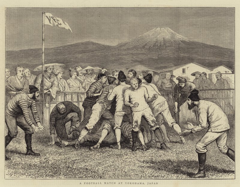 Ein Fußballspiel in Yokohama, Japan von Joseph Nash