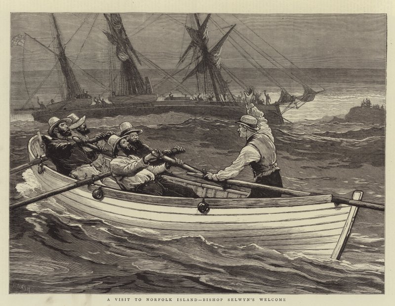 Ein Besuch auf Norfolk Island, Bischof Selwyns Willkommen von Joseph Nash