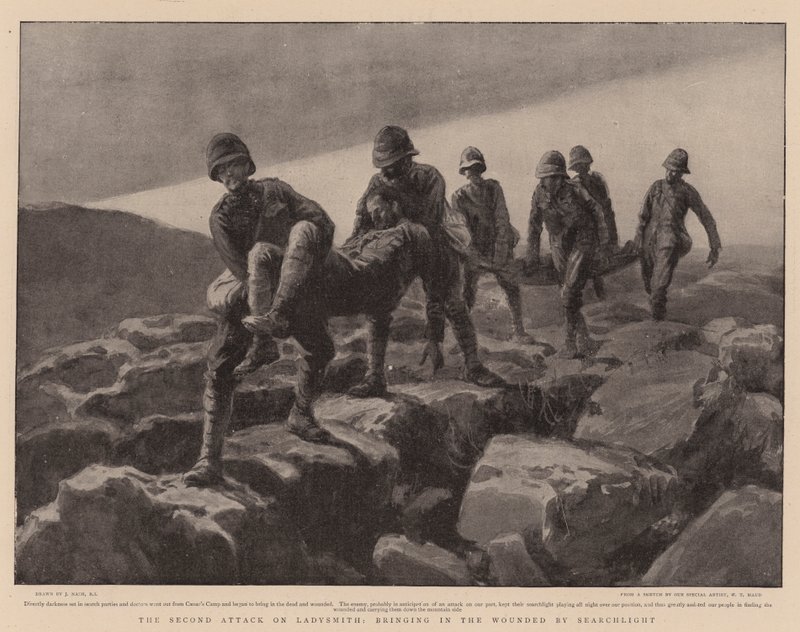 Der Zweite Angriff auf Ladysmith, Verwundete bei Suchscheinwerferlicht hereinbringen von Joseph Nash