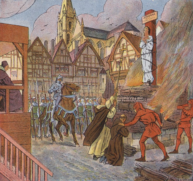 Johanna von Orléans wird in Rouen von den Engländern verbrannt von Joseph Beuzon