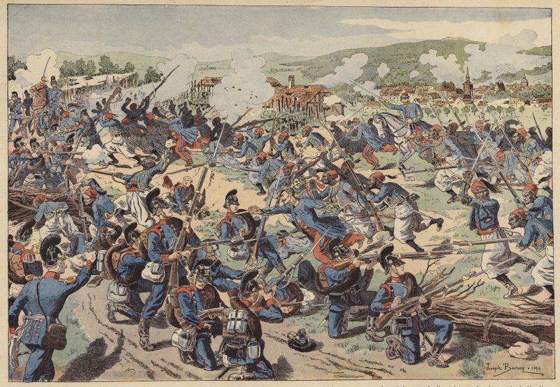 Schlacht von Weißenburg, Deutsch-Französischer Krieg, 4. August 1870 von Joseph Charles (after) Beuzon