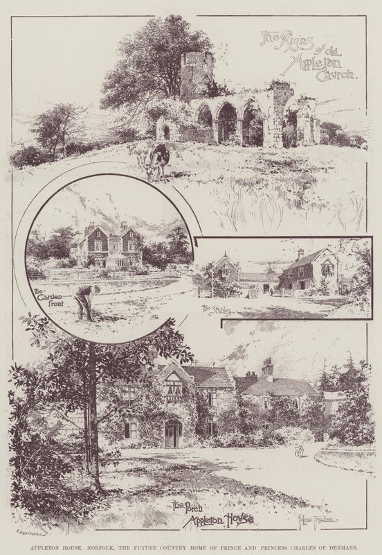 Appleton House, Norfolk, das zukünftige Landhaus von Prinz und Prinzessin Charles von Dänemark von Joseph Holland Tringham