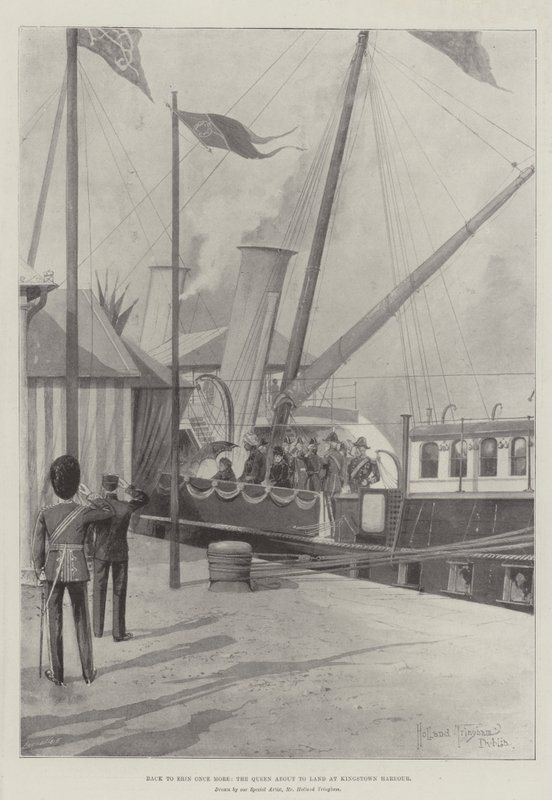 Zurück nach Erin, die Königin kurz vor der Landung im Hafen von Kingstown von Joseph Holland Tringham