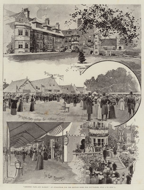 Landmesse und Markt in Streatham für das British Home for Incurables, 3. bis 5. Juli von Joseph Holland Tringham