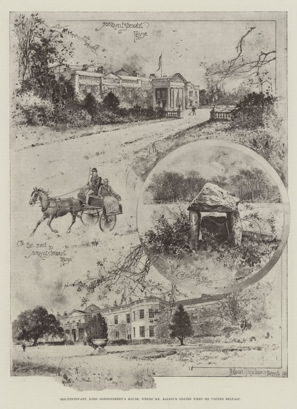 Mountstewart, Haus von Lord Londonderry, wo Mr. Balfour bei seinem Besuch in Belfast übernachtete von Joseph Holland Tringham