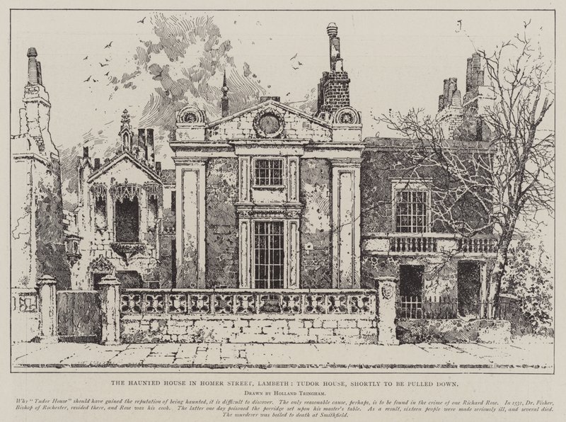 Das Spukhaus in der Homer Street, Lambeth, Tudor-Haus, das bald abgerissen wird von Joseph Holland Tringham