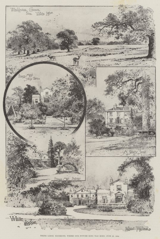 White Lodge, Richmond, wo unser zukünftiger König geboren wurde, 23. Juni 1894 (Gravur) von Joseph Holland Tringham