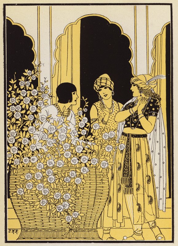 Floire et Blancheflor (Farblithographie) von Joseph Kuhn Regnier