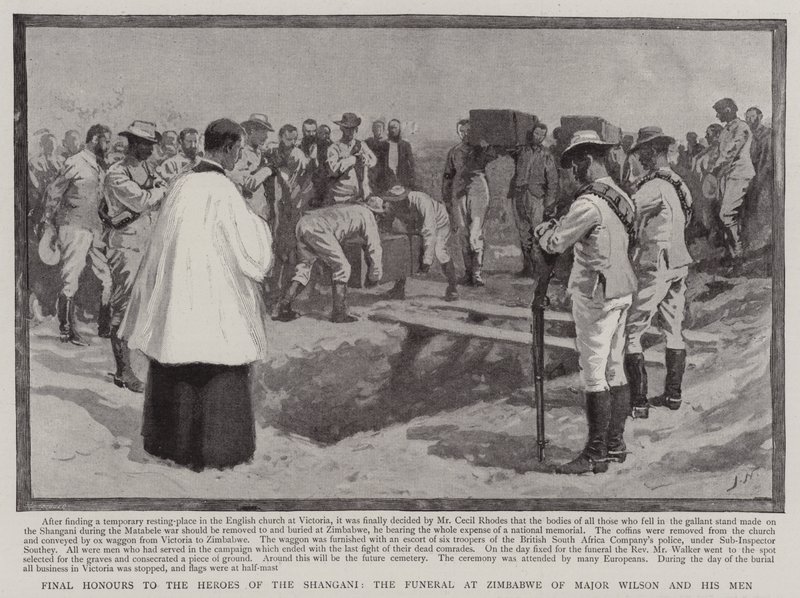 Letzte Ehren für die Helden von Shangani, die Beerdigung von Major Wilson und seinen Männern in Simbabwe von Joseph Nash