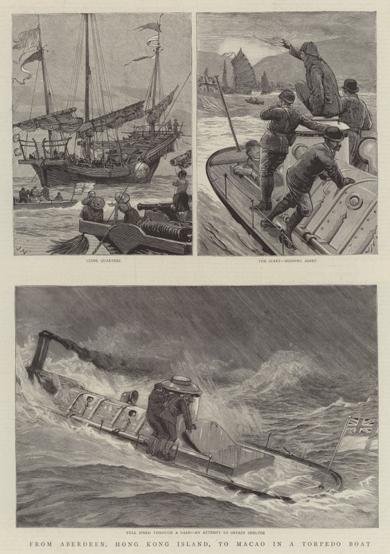 Von Aberdeen, Hongkong-Insel, nach Macao in einem Torpedoboot von Joseph Nash