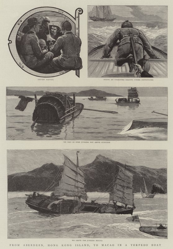 Von Aberdeen, Hongkong-Insel, nach Macao in einem Torpedoboot von Joseph Nash