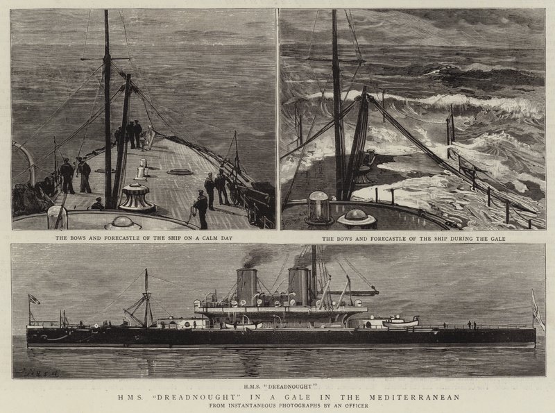 HMS Dreadnought in einem Sturm im Mittelmeer von Joseph Nash