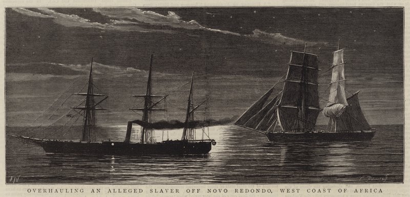 Überholung eines angeblichen Sklavenschiffs vor Novo Redondo, Westküste Afrikas von Joseph Nash