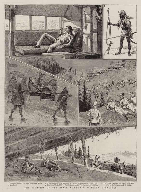 Die Kämpfe am Schwarzen Berg, Westhimalaya von Joseph Nash